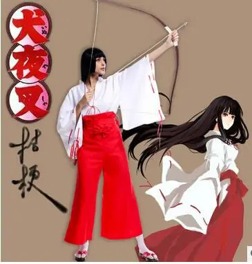 

Free shipping 2017 new style Inuyasha platycodon grandiflorum miko halloween cosplay costume SIZE S-XL