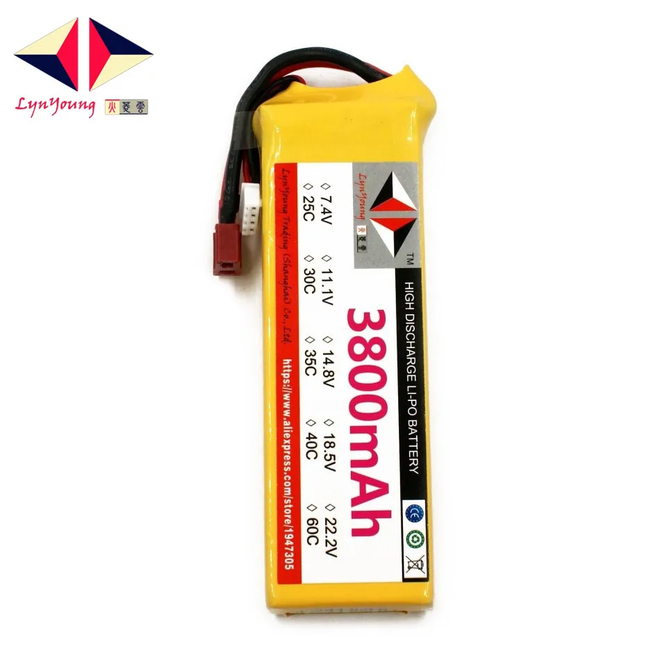 LYNYOUNG rc lipo 3S font b battery b font 11 1V 35C 3800mAh for plane Helicopter