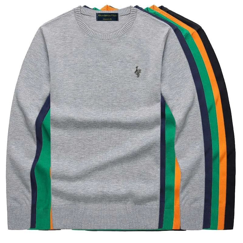 2019 fall and winter long-sleeved solid color new O-neck sweater brand base 100%Cotton knitted sweater men top men's clothing