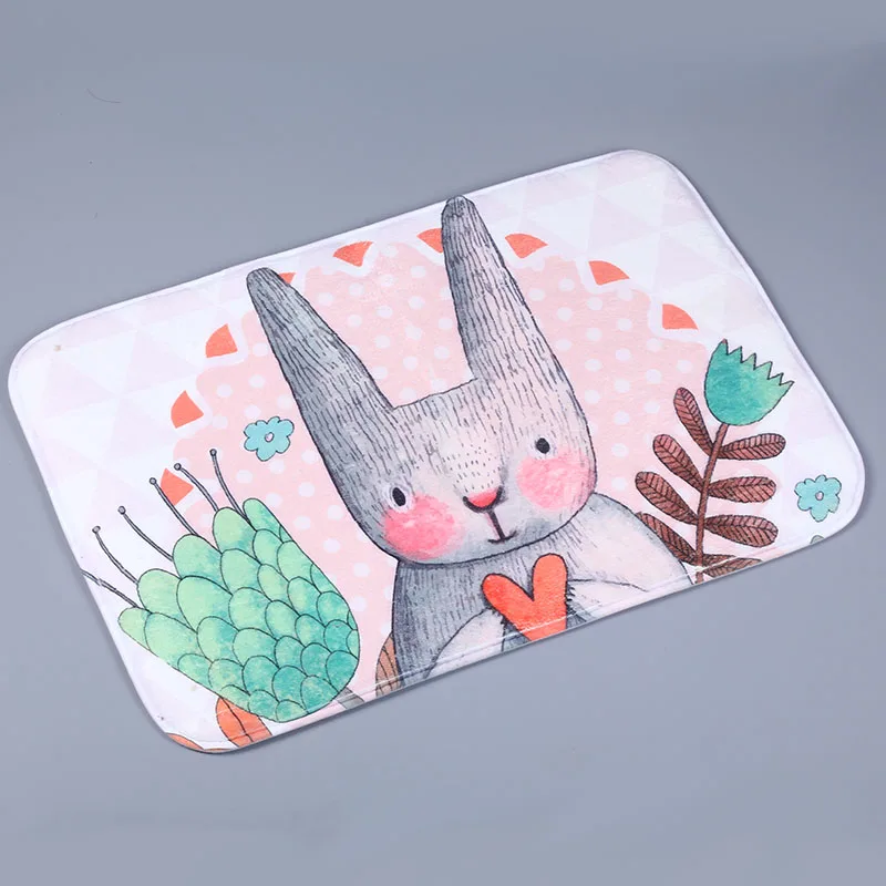 Easter Bunny Rabbit Non Slip Doormat Bath Entrance Carpet Shower
