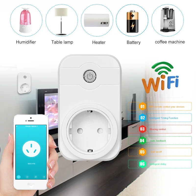 

WIFI Smart Plug Smart Switch Socket EU UK Plug Voice Remote Control Smart Timing Switch Work For Amazon Alexa/Google Assistant