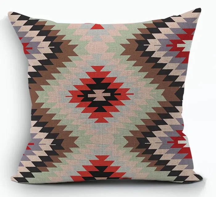 Kilim Cushions Home Decor Ethnic Decorative Pillows Case Boho Moroccan Linen Pillow Cover For Sofa 45x45cm - Color: 8