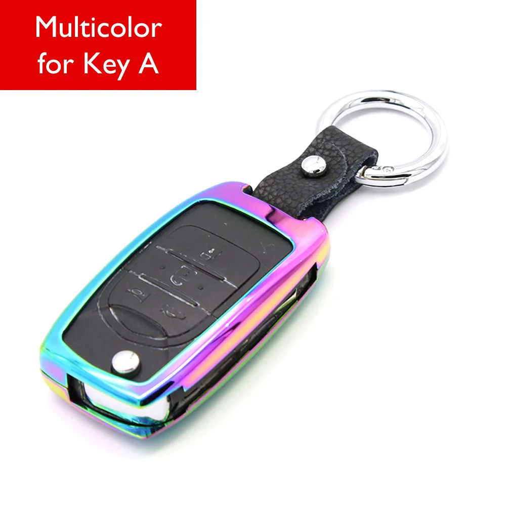 Чехол для ключей из цинкового сплава для Baojun 730 510 560 310 610 630 чехол для ключа с дистанционным управлением рамка сумка для ключей авто аксессуар - Название цвета: Multicolor-Key A