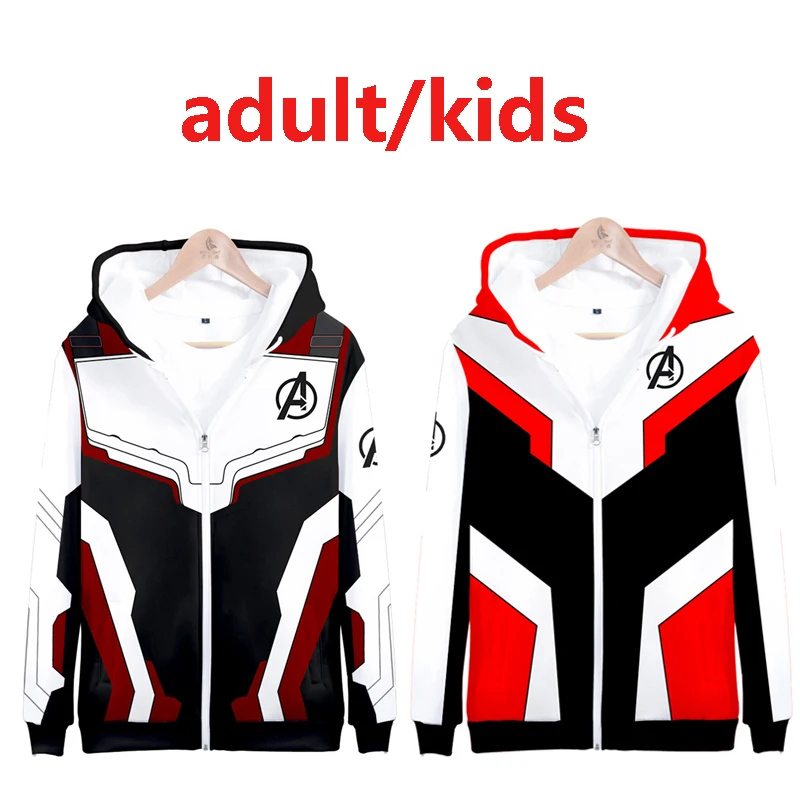 Movie Avengers Endgame Quantum Realm Hoodies Cosplay Zipper Sweatshirt T-Shirt Spring Summer Costumes Adult Kids