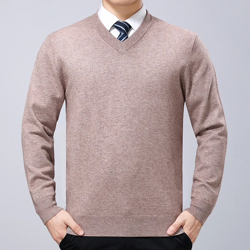 

2018 Autumn Winter Pullover Men Christmas Sweater Jumper V Neck Solid Color Slim Fit Knitted Christmas Sweaters Knitwear