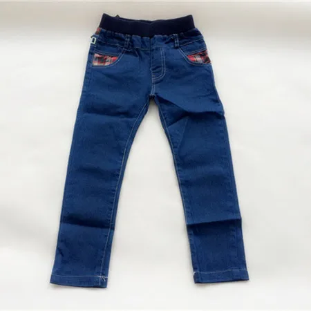 Новинка, джинсы для мальчиков осень г., детские осенние повседневные синие джинсы в стиле пэчворк с карманами и надписями джинсовые штаны для детей от 3 до 8 лет
