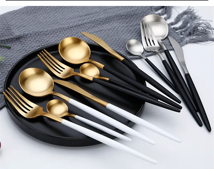 Столовые ножи вилки ложки кухонная посуда из нержавеющей стали столовая посуда столовый набор jogo обеденный стол couverts de table