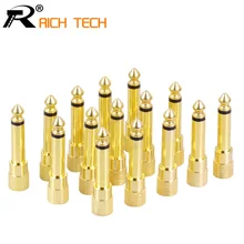 3 шт. позолоченный моно Джек 6,35 разъем для микрофона Аудио разъем 6,35 мм штекер для jack 3,5 мм моно гнездо