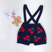 Весенне-осенний качественный трикотажный комбинезон для девочек, бандаж для беременных, шорты детские штаны на подтяжках, детская одежда из вишневой шерсти для детей от 1 до 7 лет