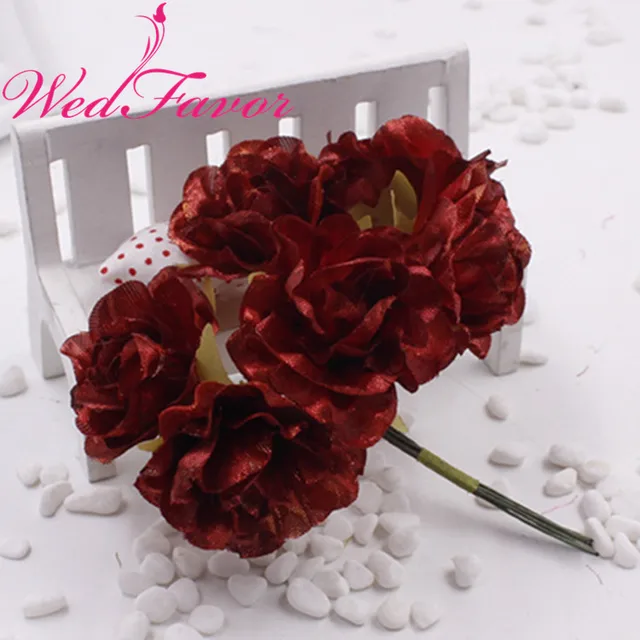 4.5cm Artificial Silk Glitter Rose Flowers For DIY Garland Corsage