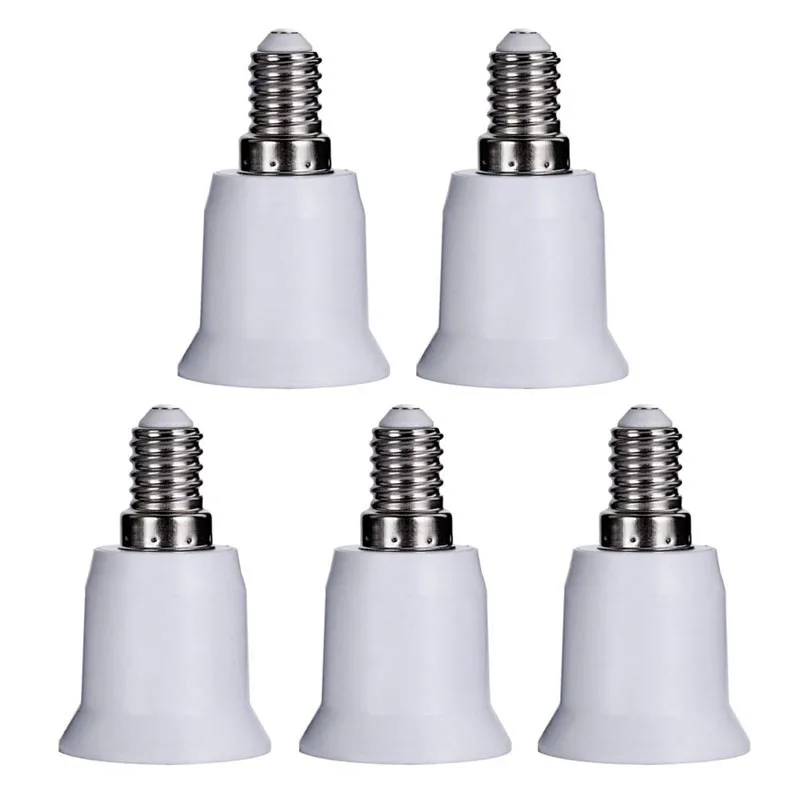

5pcs/Set E14 to E27 LED Base Adapter Light Bulb Holder Adapter Socket Converter Flame-retardant PBT Plastic Converter Holder