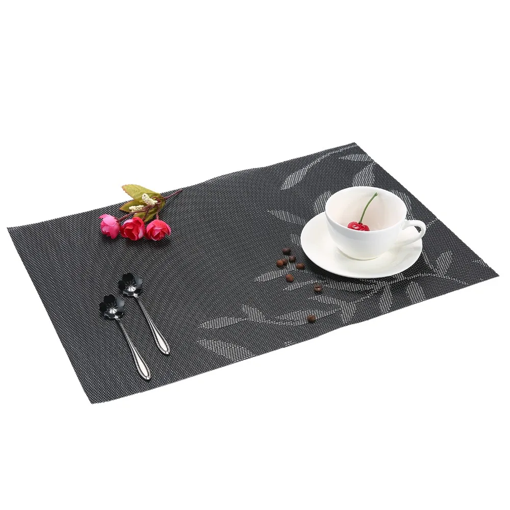 4 Pcs/lot Durable PVC Placemats Slip-Resistant Pad Table Dinner Mats Weave Washable Dining Bowl dish PlaceMat for Kitchen cafe