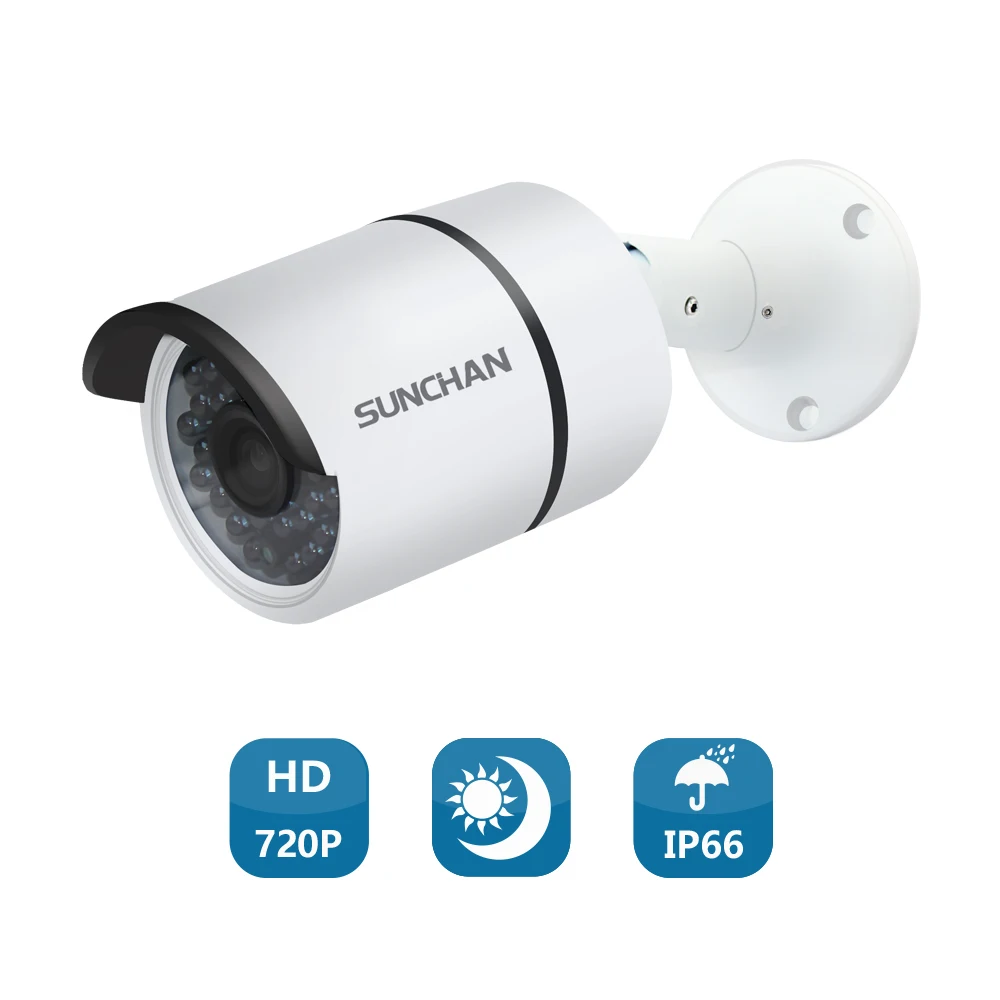 

SUNCHAN High Quality AHD Camera Color CMOS 1200TVL 36 IR LEDs Night Vision Waterproof Camera Outdoor CCTV Camera with Bracket