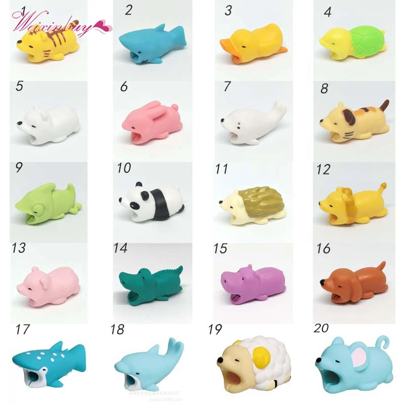 

1 pcs Cable Bite Protector Iphone cable Winder Phone holder Accessory rabbit dog Panda Animal doll funny Free Shipping