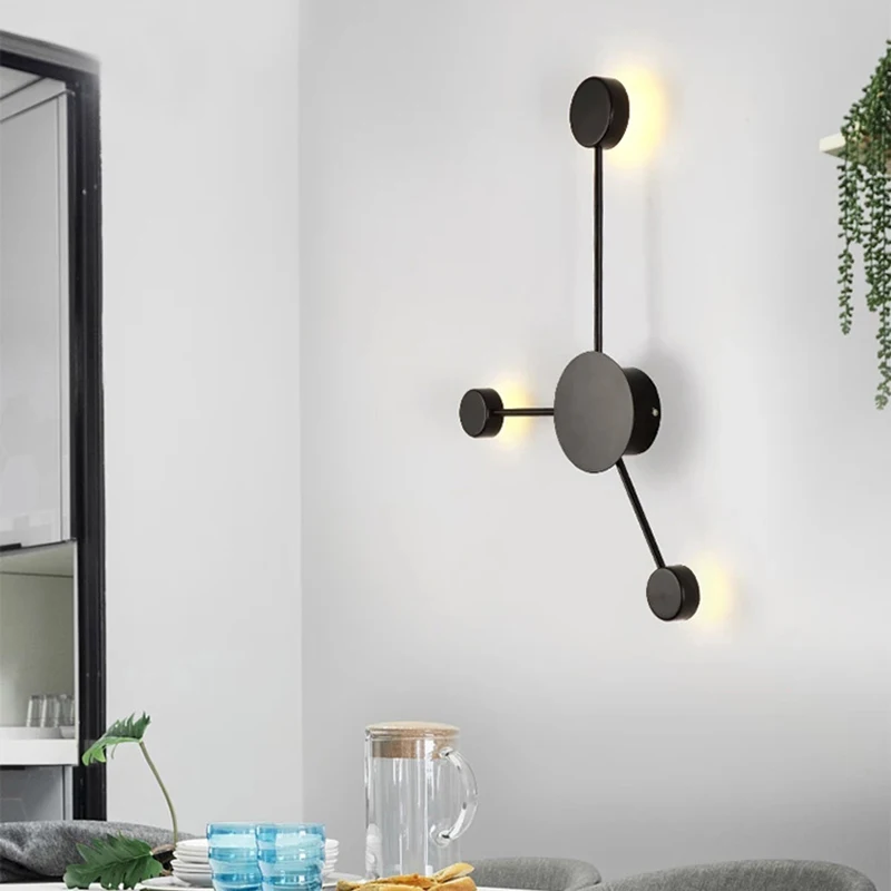 Postmodern wall lamp simple led living room wall lamp bedroom bedside creative aisle hotel exhibition hall corridor lighting