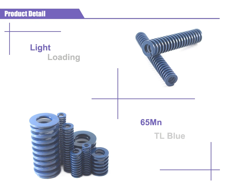 Gearway 2 шт синяя пружина TL20x20/20x25/20x50/20x55 мм 48% коэффициент сжатия трубчатая секция прессформы Пружина сжатия