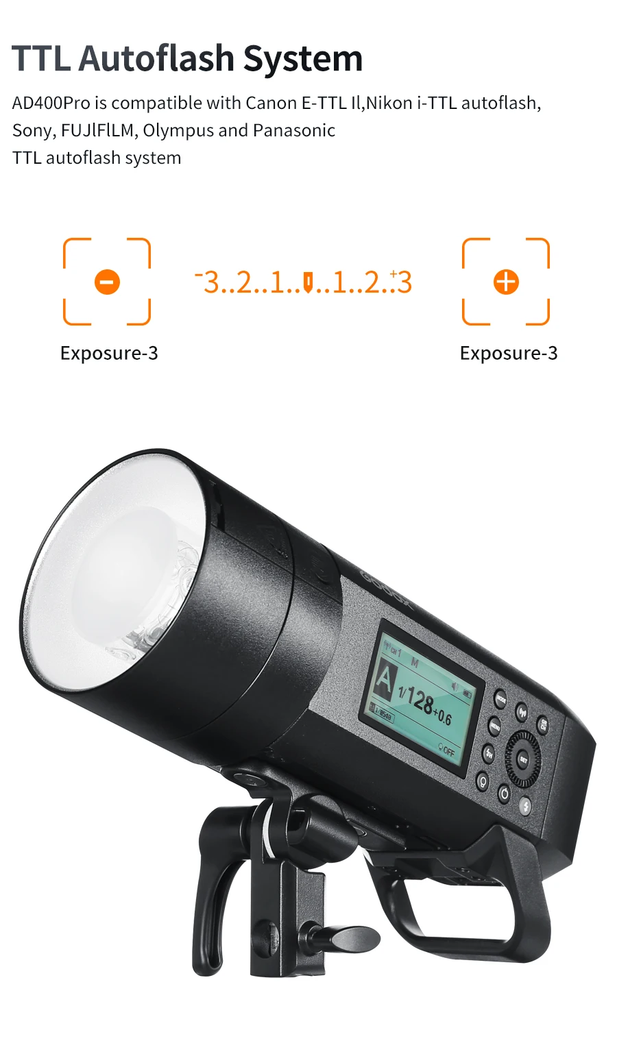 Godox Led Light Photography Lighting AD400 Pro WITSTRO Flash Li-on Battery TTL HSS 2.4G Wireless for Canon Nikon FUJIFILM
