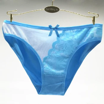 

Pack of 6 Half Laced Cotton Lady Panties Women Short Brief Underwear Girl Pant Sexy Lingerie Size M L XL("22.04-25.2") Wholesale