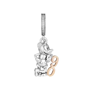 

CKK Silver 925 Jewelry Mickey's 90th Anniversary Hanging Charm Beads Fits Original Bracelets Sterling Silver Making
