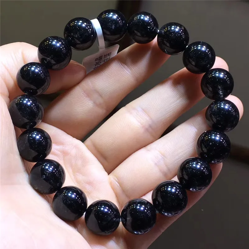 Natural Black Hair Rutilated Quartz Stone Bracelet  (5)