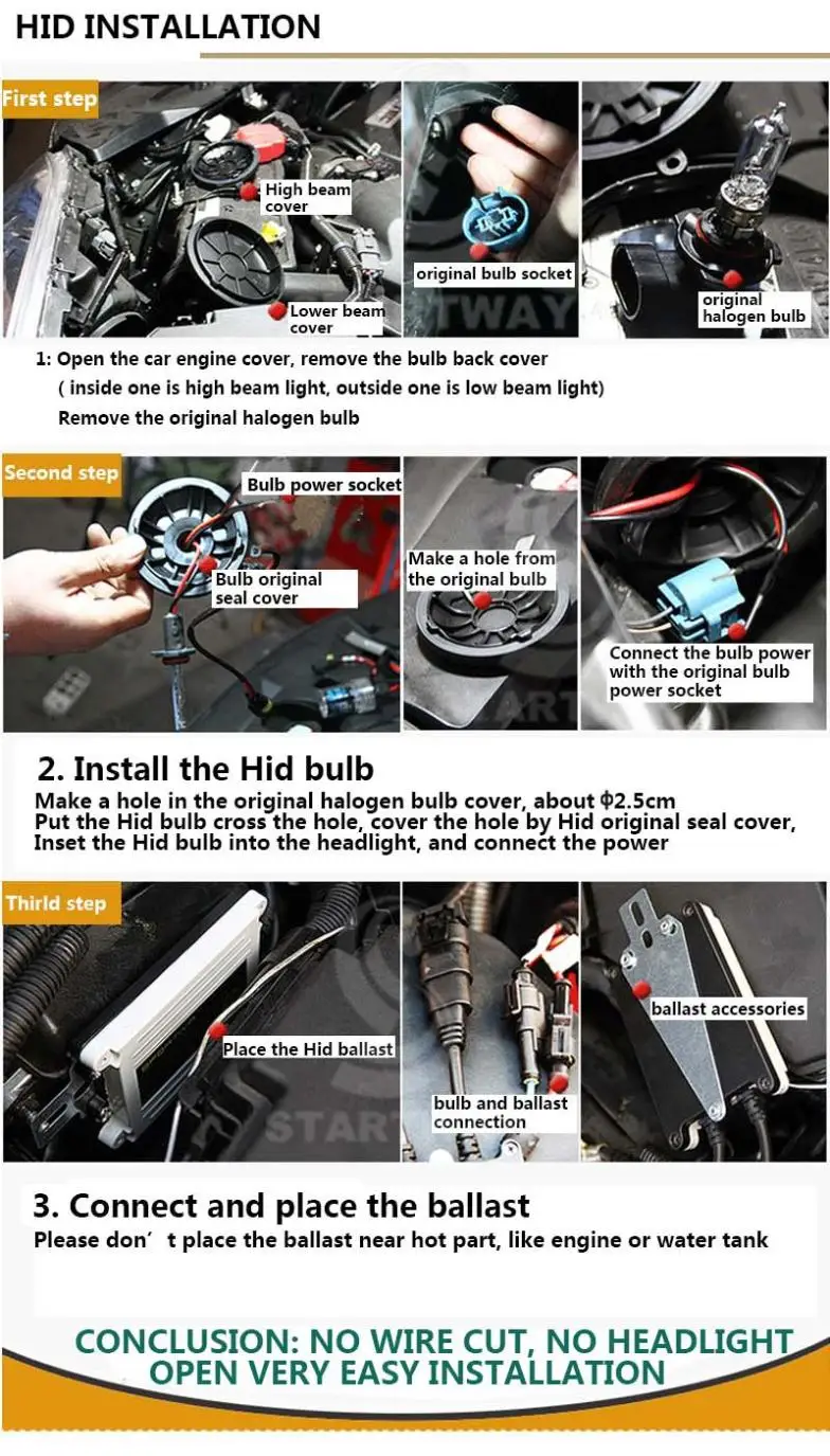 Ксенон H7 35 Вт AC тонкий балласт Xenon HID ксенон лампочка 12V H1 H11 h7 комплект ксеноновых фар, Высокопрочная конструкция 5000k 6000k 8000k возможность замены галлогеновой лампой