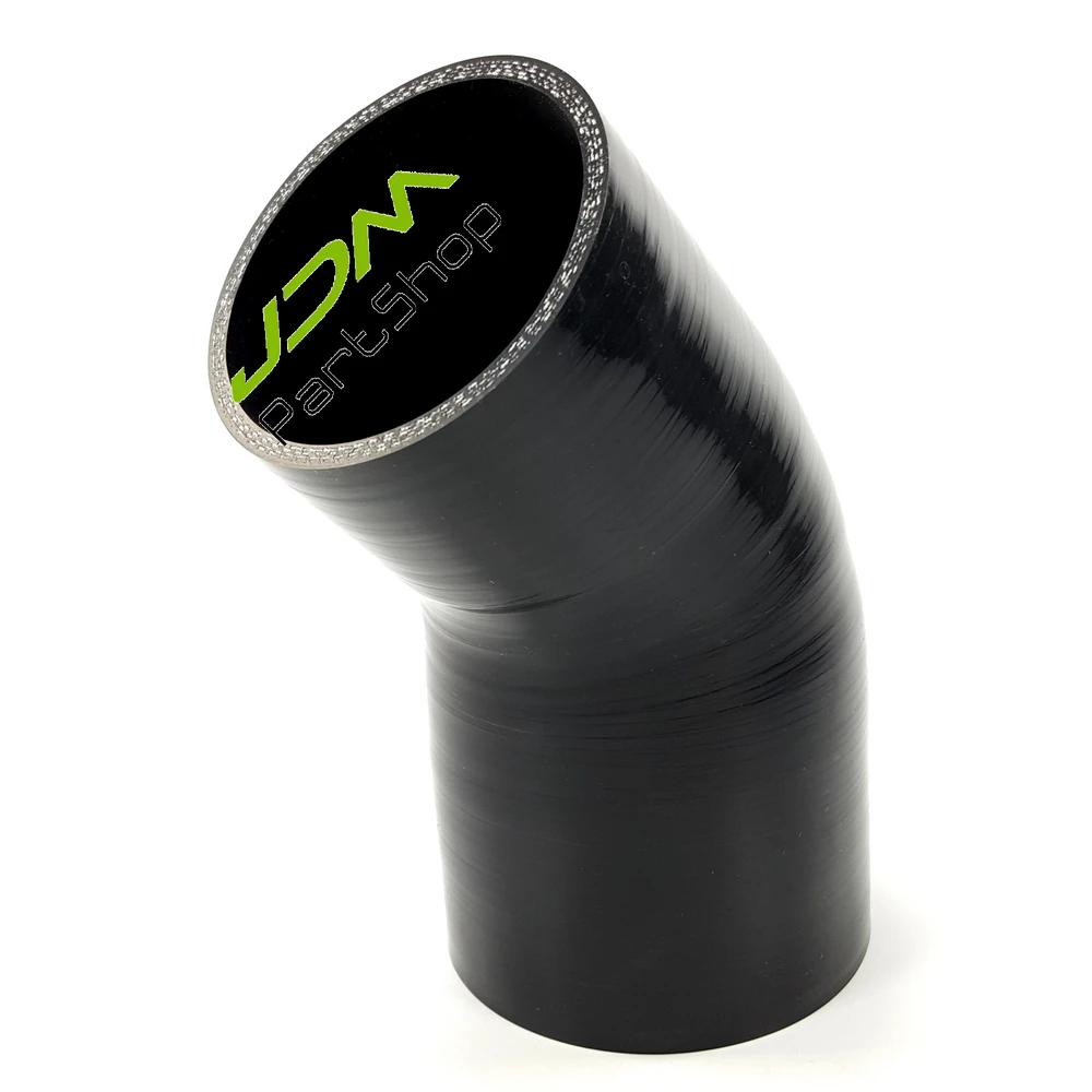 Black Air Intake Universal Elbow 45 Degree Silicone Hose Reducer 3.5