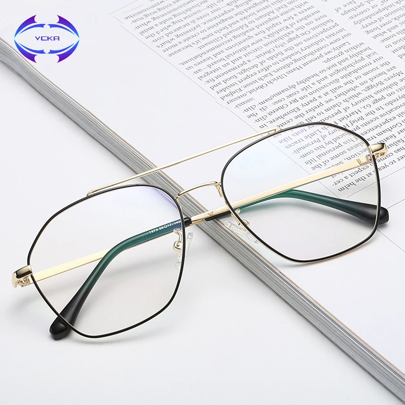 buy VCKA Men Anti Blue Rays Spectacle Metal Frame Women Eyeglasses Opitcal Computer Gaming Eye Glasses Male Female Eyewear