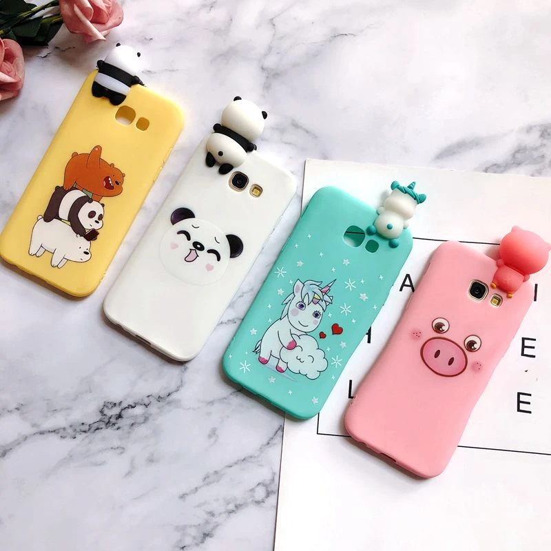 A30 A50 M10 M20 3D Case Voor Etui Samsung Galaxy A6 A7 A8 A9 2018 Case Eenhoorn Cover voor Samsung A5 A7 2017 Gevallen|Telefoonbumper| - AliExpress