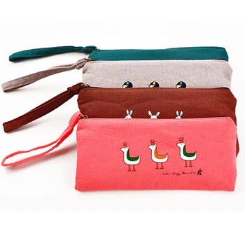 

Animal Pencil Case Canvas School Supplies Stationery Gift Students Cute Pencil Box Pencilcase Pencil Bag School Tool