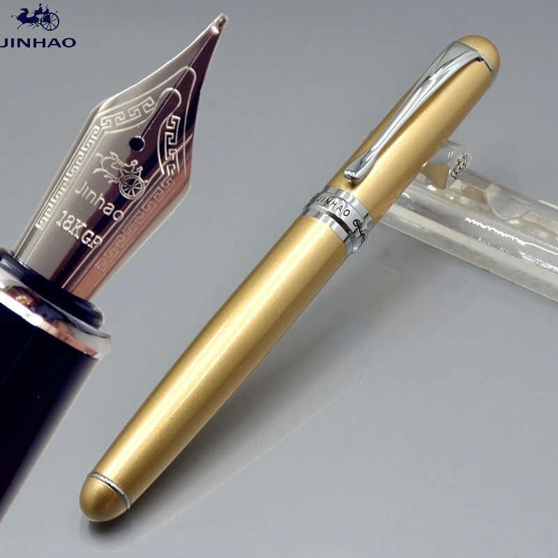 JINHAO X750 перьевая ручка золотого цвета шампанского с 0 7 наконечником школьные