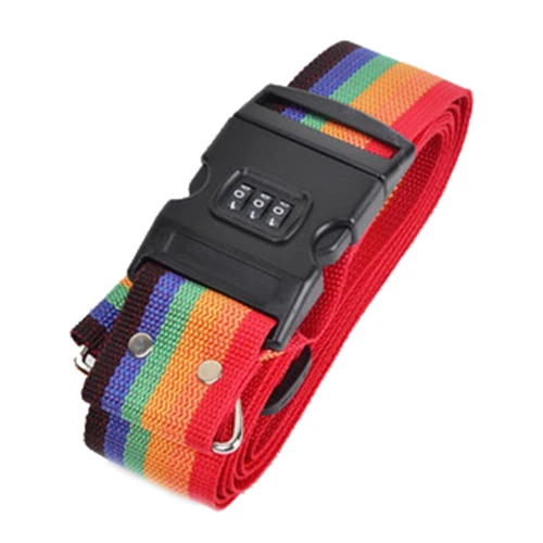 

4M ABS Long Luggage Suitcase Baggage Cross Strap With Secure Coded Lock Rainbow