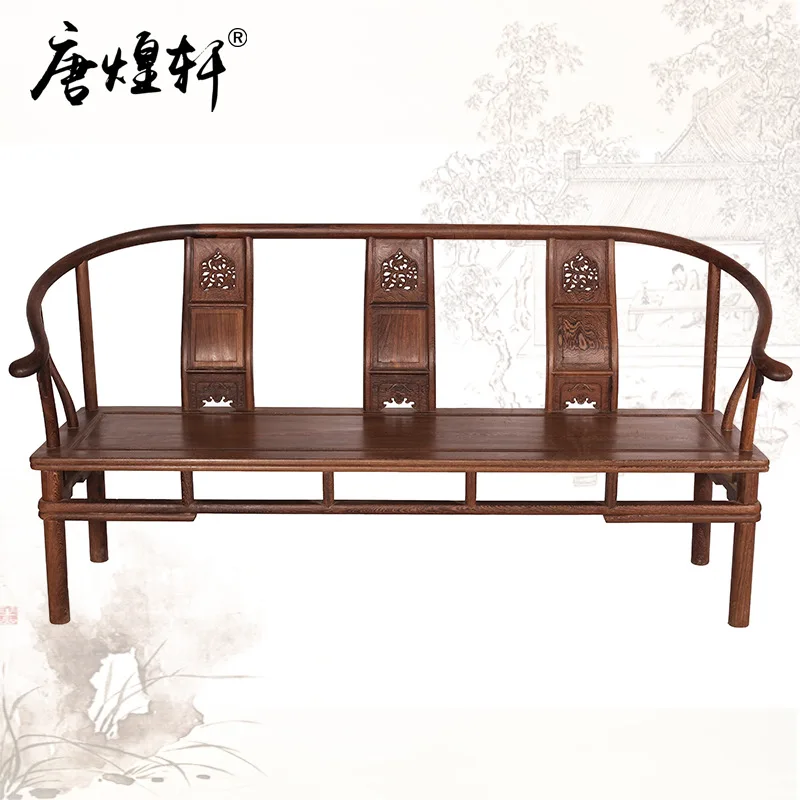 

Classic mahogany furniture sofa chair three seat wooden antique living room sofa chair pure wood chair