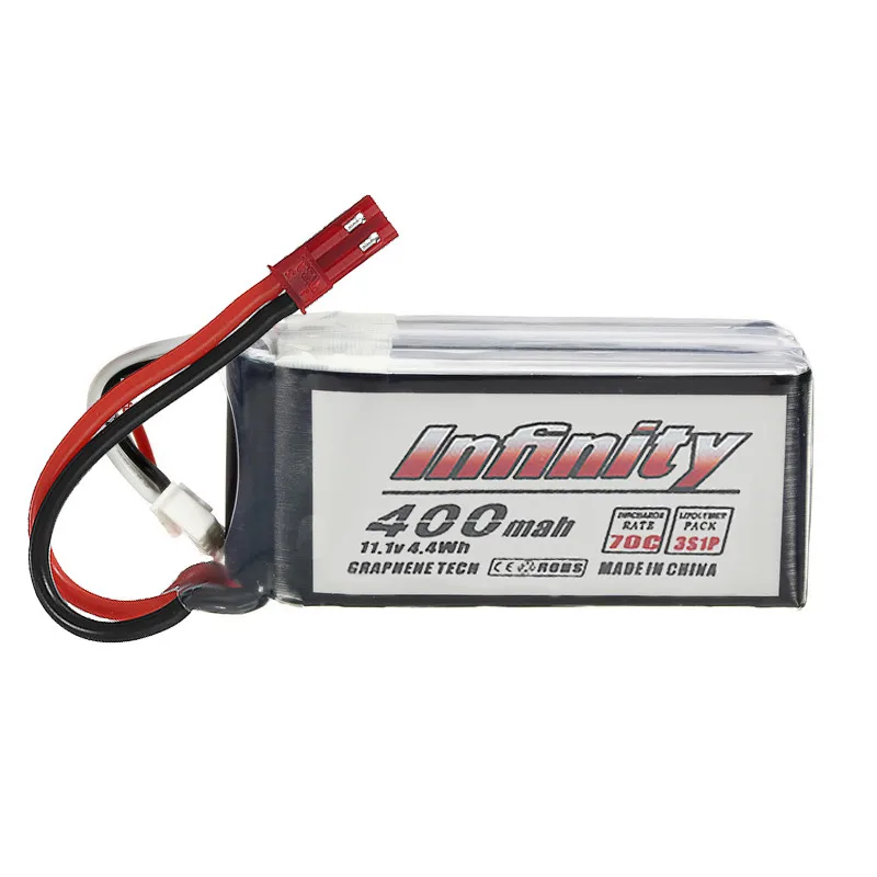 

Rechargeable Lipo Battery For Infinity 11.1V 400mAh 70C 3S Lipo Battery JST Plug