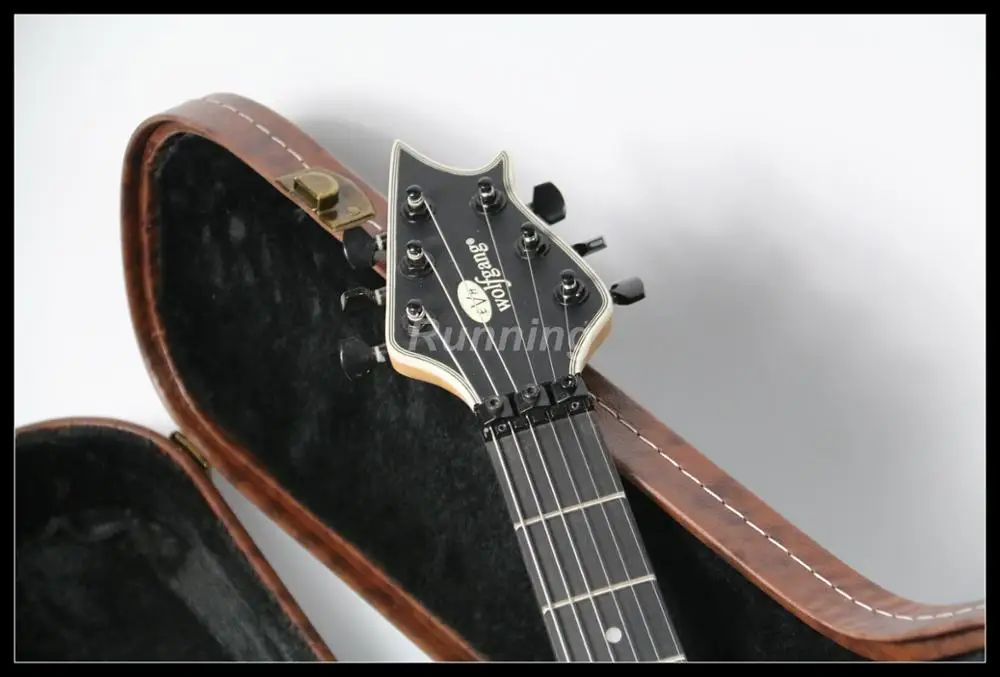 Горячая матовая черная отделка арочная верхняя электрогитара мульти связывающая верхняя гитара HH zebra звукосниматели тремоло мост гитара