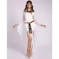 Umorden Карнавальный костюм для Хеллоуина взрослых Для женщин Египет египетские Клеопатра Костюмы для косплея пикантные белые кисточкой