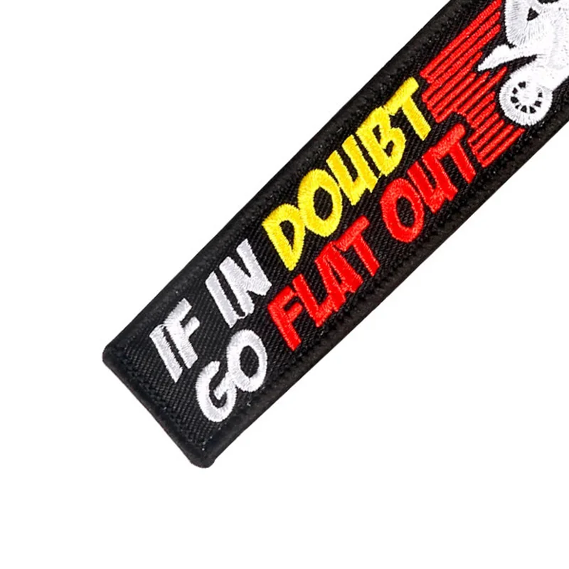 IF-IN-DOUBT-GO-FlLAT-OUT-Embroidery-Letter-Key-Chain-Bijoux-Keychain-for-Motorcycles-and-Cars
