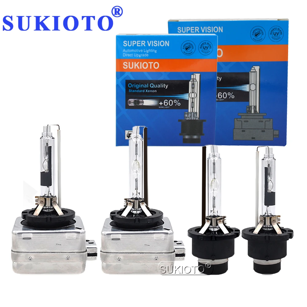 SUKIOTO 2 шт. 35 Вт hid D1S ксеноновая лампа D2S D3S D4S 4300K 6000K 8000K 5000K ксенона D2R D1R D4R Автомобильные фары ксеноновые автомобильные фары лампы