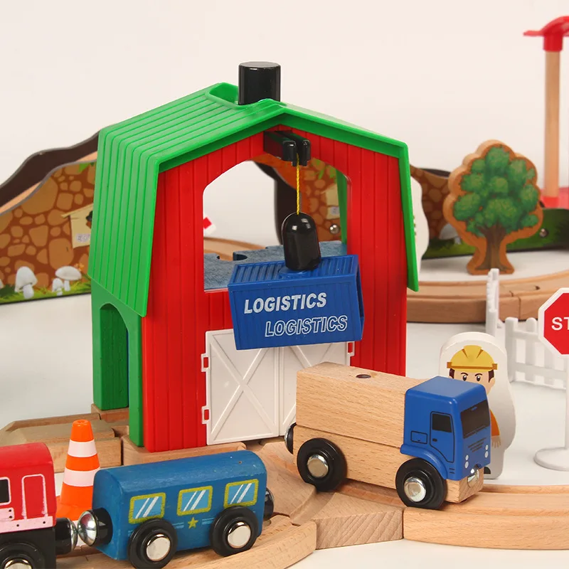 Wooden Trains Track Toys Set Magical track and Friends Station Bridge Accessories Railway Model educational Toys for Children
