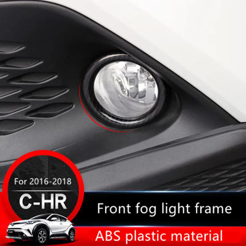 For Toyota C-HR CHR 2016 2017 2018 2019 2020 Car Front Fog Light Frame Trim Light Eyebrow Front Head Fog Light Lamp Cover