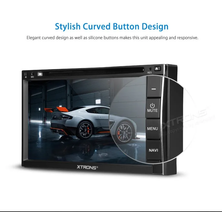 Top XTRONS 6.95" HD Digital TFT Touch Screen car radio GPS Navigator 2 Din Car DVD Player Steering Wheel Control /Front DVR Camera 3