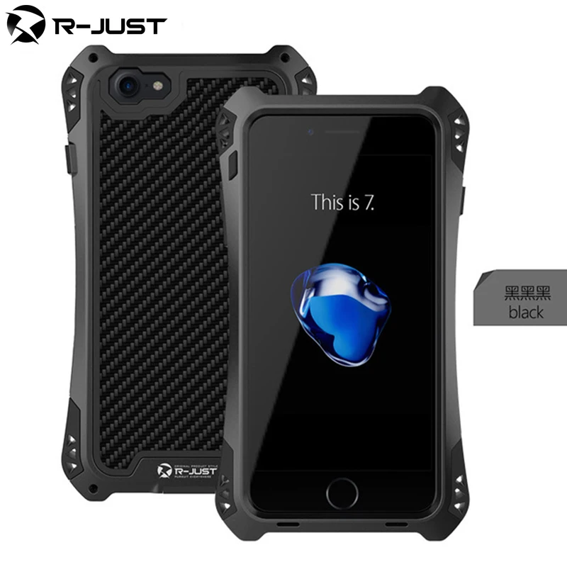 

New AMIRA R-JUST Shockproof Carbon Fiber Aluminum Cover Case For Samsung Galaxy S10 S10 Plus iPhone X XS XR XS Max Armor Case
