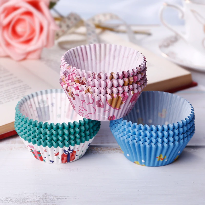 

100Pcs/lot Muffin Cupcake Paper Cups Cake Forms Cupcake Liner Baking Muffin Box Cup Case Party Tray Cake Mold Decorating Tools