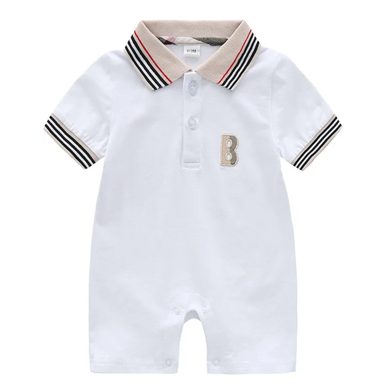 

2019 Hot Sale Baby Clothes 100% Cotton Striped Short Sleeve Summer Girls Boys Rompers Toddler Infant baby onesie Clothes