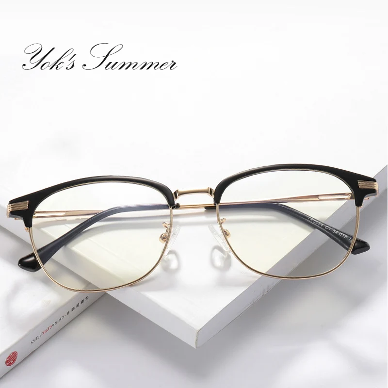 

YOK'S TR90 Metal Glasses Women Men Brand Student Anti Blue Ray Computer Goggle Optical Prescription Eyewear Frame Oculos WN1272
