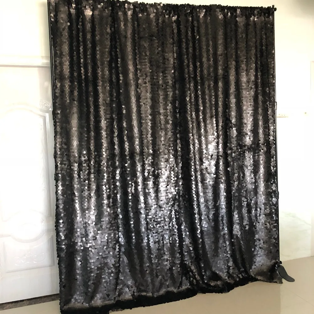 

good quality 8ft/240cm black 18mm large sequin backdrop for event