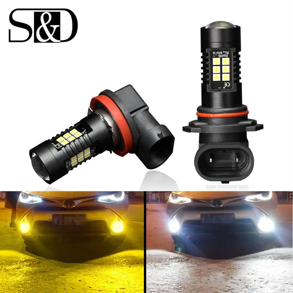 2 шт H8 H11 светодиодные лампы HB4 Led HB3 9006 9005 Противотуманные фары 1200LM DRL Дневного авто
