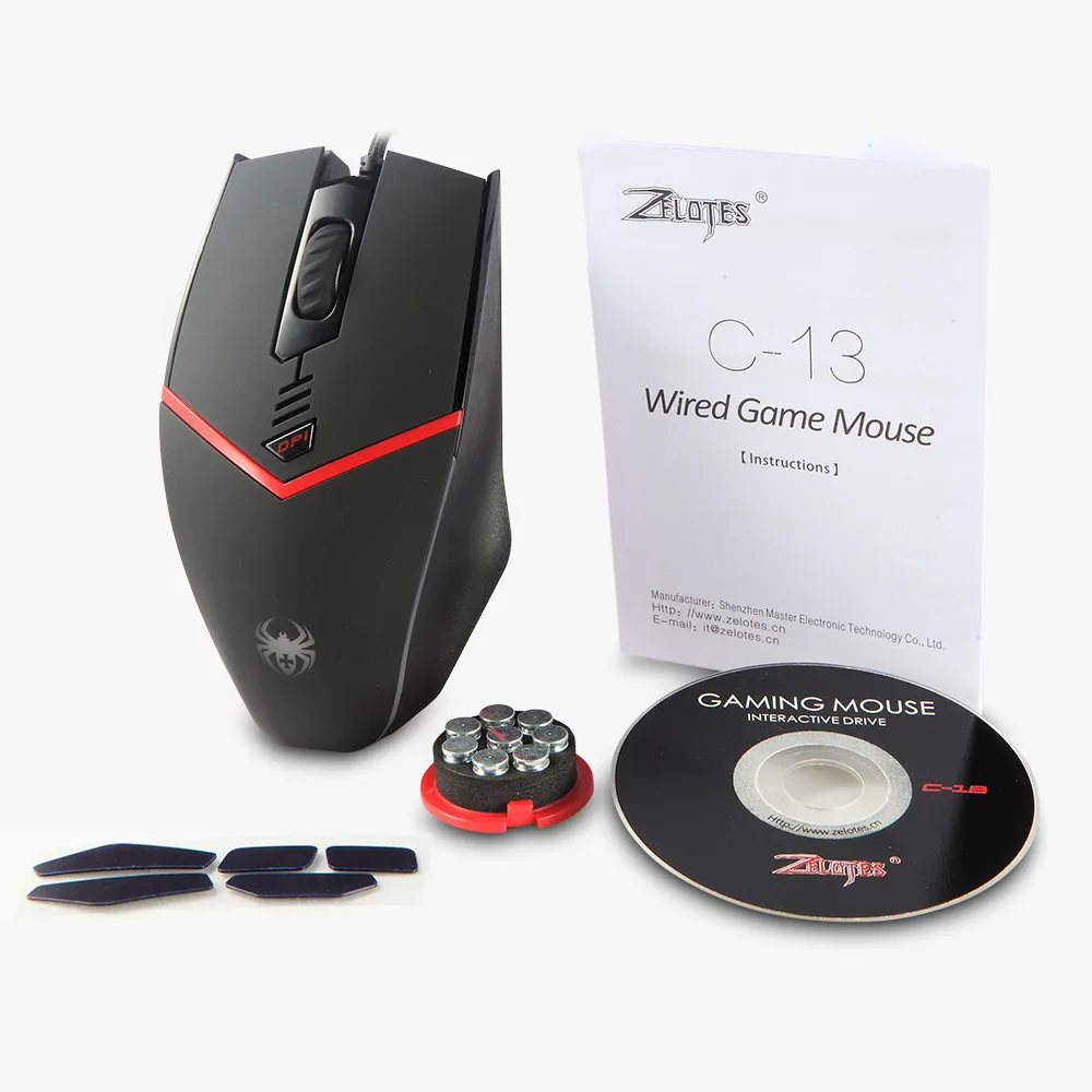 ZELOTES классная игровая мышь Проводная с USB 3200 DPI светодиодный светильник для