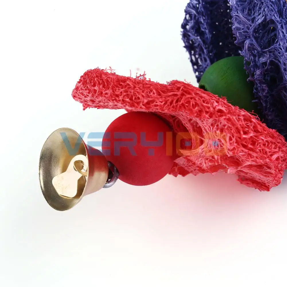 Попыгай игрушки попугай волнистый попугайчик Cockatiel Conure волоконно-люфой губка жевать колокол флягодержатель