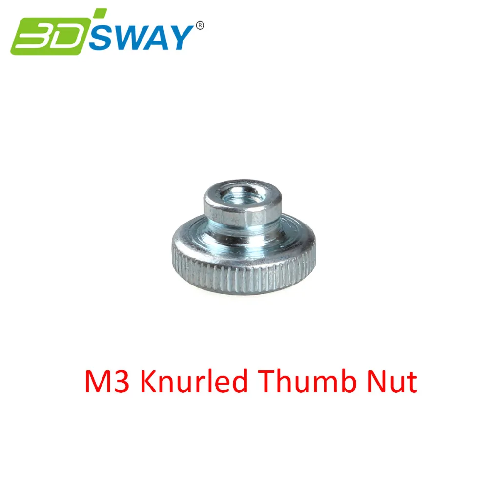 

3DSWAY 20pcs/lot 3D Printer Heated Bed Leveling Nut Z-axis Leveling Nut M3 Knurled Thumb Nut for Makerbot Prusa I3 Printer