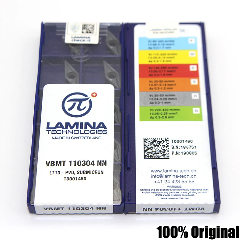

10pcs VBMT110304 NN VBMT160404 NN Original LAMINA Tungsten Carbide Insert Turning Tool Lathe Cutter Cutting CNC
